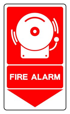 Yangın Alarmı Sembol İşareti, Vektör İllüzyonu, Beyaz Arkaplan Etiketinde İzole Edin. EPS10