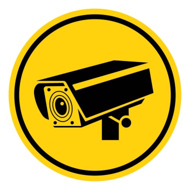 CCTV Güvenlik Kamerası Sembol İşareti, Vektör İllüzyonu, Beyaz Arkaplan Etiketinde Tecrit. EPS10