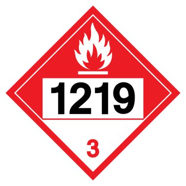 Isopropanol NOS UN1219 Sembol İşareti, Vektör İllüstrasyonu, Beyaz Arkaplanda İzolasyon, Etiket .EPS10