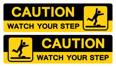 Dikkat İzle Adım Sembol İşareti, Vektör İllüstrasyon, Beyaz Arka Plan Etiketi Üzerinde İzlenmiş . Eps10