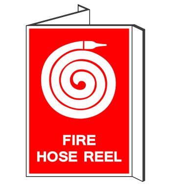 Yangın Hortumu Sembol İşareti, Vektör İllüzyonu, Beyaz Arkaplan Etiketinde İzole Et. EPS10 