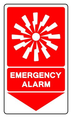 Acil Durum Alarm Sembol İşareti, Vektör İllüzyonu, Beyaz Arkaplan Etiketinde İzole Edin. EPS10 