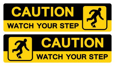 Dikkat İzle Adım Sembol İşareti, Vektör İllüstrasyon, Beyaz Arka Plan Etiketi Üzerinde İzlenmiş . Eps10