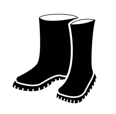 Ayak Koruyucu Siyah Simge, Vektör İllüzyonu, Beyaz Arkaplan Etiketinde İzole Edin. EPS100