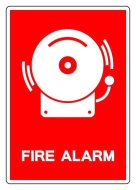 Yangın Alarmı Sembol İşareti, Vektör İllüzyonu, Beyaz Arkaplan Etiketinde İzole Edin. EPS10