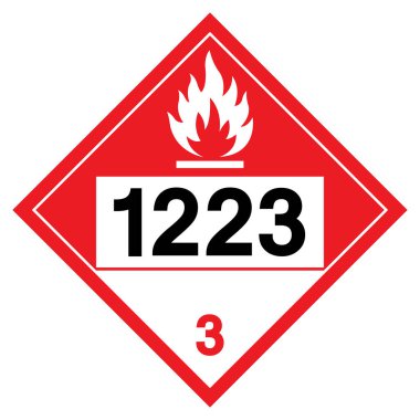 Gazyağı NOS UN1223 Sembol İşareti, Vektör İllüstrasyonu, Beyaz Arkaplanda İzolasyon, Etiket .EPS10