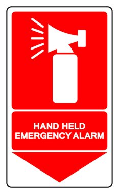 Elle tutulur Acil Durum Sembol İşareti, Vektör İllüstrasyonu, Beyaz Arkaplan Etiketinde İzole EPS10.