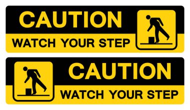 Dikkat İzle Adım Sembol İşareti, Vektör İllüstrasyon, Beyaz Arka Plan Etiketi Üzerinde İzlenmiş . Eps10