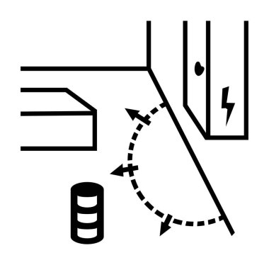 Elektrik Paneli Siyah Simgeyi Temiz Tutar, Vektör İllüzyonu, Beyaz Arkaplan Etiketinde İzole Et. EPS10 