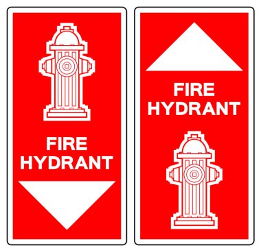 Yangın musluğu sembolü işareti, vektör illüstrasyonu, beyaz arka plan etiketinde izole etme. EPS10