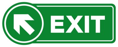 Çıkış Oku Sol Sembol İşareti, Vektör İllüstrasyonu, Beyaz Arkaplan Etiketinde Tecrit. EPS10