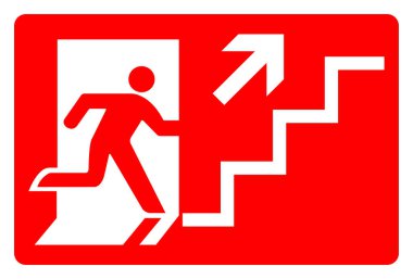 Çıkış Sembolü İşareti, Vektör İllüzyonu, Beyaz Arkaplan Etiketinde İzole Edilme. EPS10 