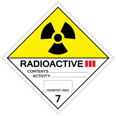 Radyoaktif 3 Sembol İşareti, Vektör İllüzyonu, Beyaz Arkaplanda İzolasyon, Etiket .EPS10