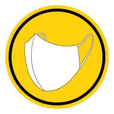 Surat Maskesi Sembol İşareti, Vektör İllüzyonu, Beyaz Arkaplan Etiketinde Tecrit. EPS10