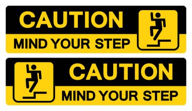 Dikkat Adımına Dikkat Sembol İşareti, Vektör İllüzyonu, Beyaz Arkaplan Etiketinde İzole Edildi. EPS10