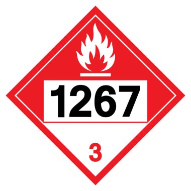 Petrol Sade Yağ NOS UN1267 Sembol İşareti, Vektör İllüstrasyonu, Beyaz Arkaplanda İzolasyon, Etiket.