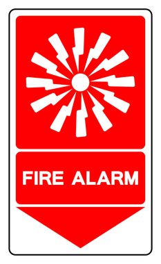 Yangın Alarmı Sembol İşareti, Vektör İllüzyonu, Beyaz Arkaplan Etiketinde İzole Edin. EPS10 