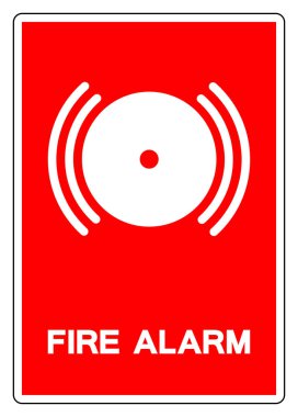 Yangın Alarmı Sembol İşareti, Vektör İllüzyonu, Beyaz Arkaplan Etiketinde İzole Edin. EPS10