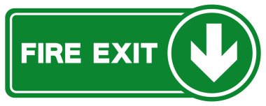 Çıkış Oku Çıkış İşaretini Ateşle, Vektör İllüstrasyonu, Beyaz Arkaplan Etiketinde İzole Et. EPS10