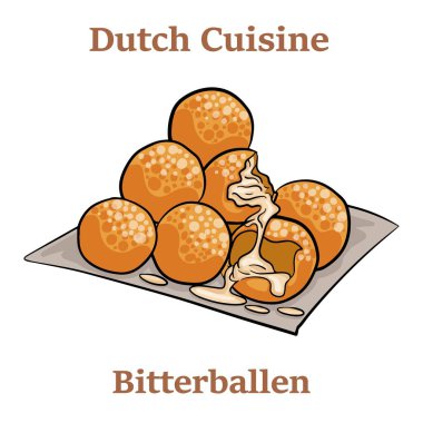 Ev yapımı Fried Dutch Bitterballen. Geleneksel bar aperatifi hardallı.