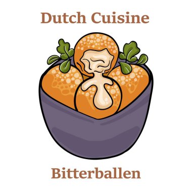 Ev yapımı Fried Dutch Bitterballen. Geleneksel bar aperatifi hardallı.