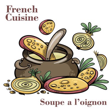 Çorba a l 'oignon. Geleneksel Fransız Soğan Çorbası.