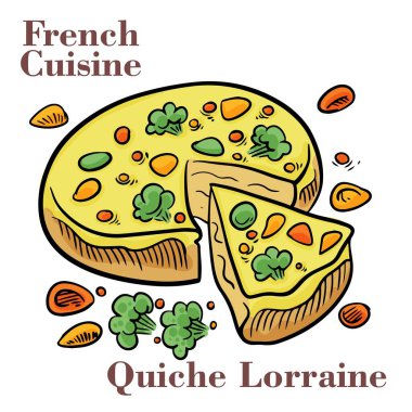 Sosis ve peynir - quiche lorraine ile geleneksel Fransız pasta.