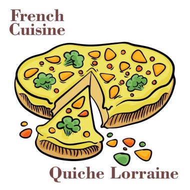 Sosis ve peynir - quiche lorraine ile geleneksel Fransız pasta.