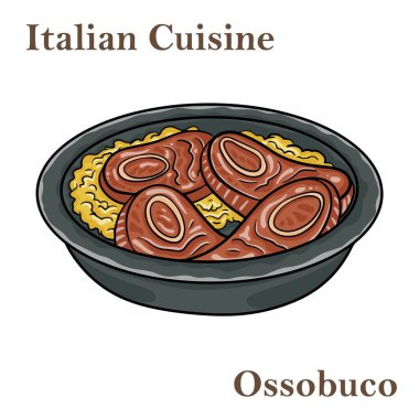 Ossobuco, Gremolata ve sebze soslu Milano usulü dana biftek. İtalyan yemeği.