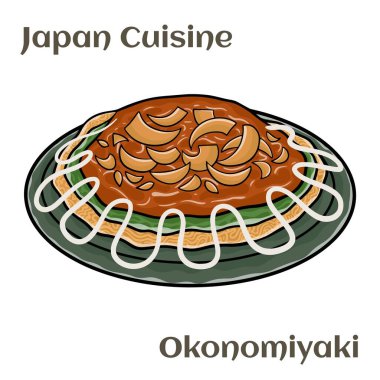 Okonomiyaki, Japon usulü krep ya da pizza, popüler Japon geleneksel yemekleri.