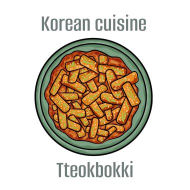 Tteokbokki. Genellikle pirinç keki ve kırmızı biber ezmesiyle yapılır. Balık köftesi, haşlanmış yumurta, erişte ya da kızarmış börek. Kore Mutfağı.