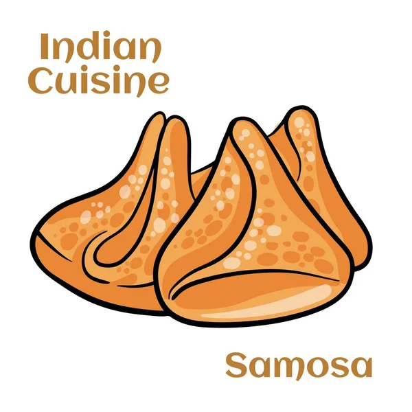Samosa Mit Frischer Minze Dip Sauce Indisches Essen — Stockvektor