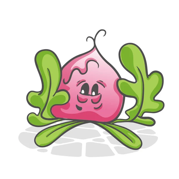 Radis Des Légumes Drôles Mignon Personnage Dessin Animé Illustration Vectorielle — Image vectorielle