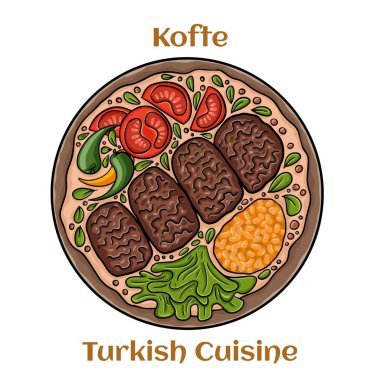 Nefis Türk Kofte 'si. Kıyma ya da kıyma ile yapılmış, soğan, bitki ve baharatla karıştırılmış. Türk geleneksel mutfağı.