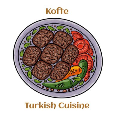 Nefis Türk Kofte 'si. Kıyma ya da kıyma ile yapılmış, soğan, bitki ve baharatla karıştırılmış. Türk geleneksel mutfağı.