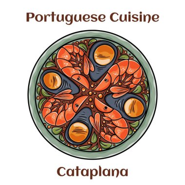 Cataplana Portekiz Deniz Ürünleri Tabağı. Istakoz, karides, midye ve daha fazlası ile.