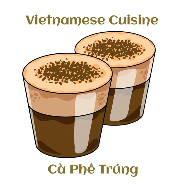 Tazza Caffè All Uovo Vietnamita Phe Trung Bevanda Tradizionale Vietnam — Vettoriale Stock