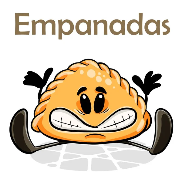 Empanada 'lar. Komik çizgi film karakteri. Vektör izole edilmiş arkaplan 