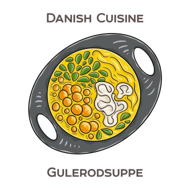 Gulerodsuppe genellikle püre havuç, soğan ve patatesle yapılır ve genellikle zencefilli ve kremayla süslenir..