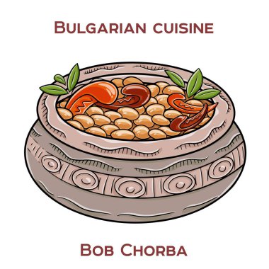 Bulgar Bob Chorba, yoğun ve lezzetli olana kadar kaynatılmış beyaz fasulye, sebze, bitki ve bazen etten yapılan doyurucu geleneksel bir fasulye çorbası..
