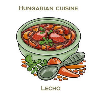 Lecho, genellikle yan veya ana yemek olarak sunulan canlı biber, domates ve soğan karışımından oluşan geleneksel bir Macar yemeğidir..