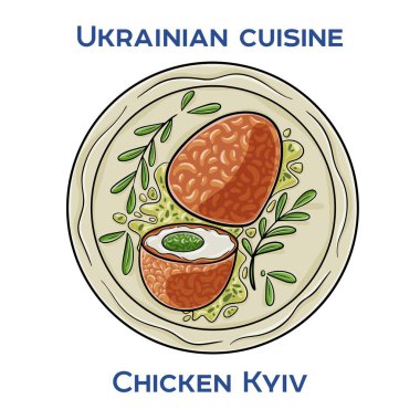 Tavuk Kiev. Sarımsak ve bitkisel tereyağıyla doldurulmuş kızarmış tavuk filetosu..