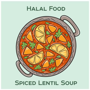 Mercimek Çorbası. İslami beslenme yasalarına göre hazırlanan aromatik mercimek çorbası, mis kokulu baharatlar ve helal sertifikalı malzemelerle kaynatılmış hassas baklagiller içeriyor..