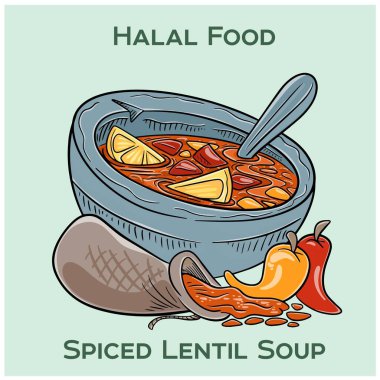 Mercimek Çorbası. İslami beslenme yasalarına göre hazırlanan aromatik mercimek çorbası, mis kokulu baharatlar ve helal sertifikalı malzemelerle kaynatılmış hassas baklagiller içeriyor..