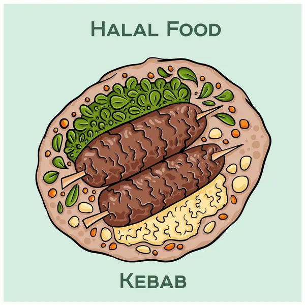 İslami beslenme kurallarına göre hazırlanmış, terbiye edilmiş, tipik olarak şiş üzerinde ızgara yapılan lezzetli bir yemektir.