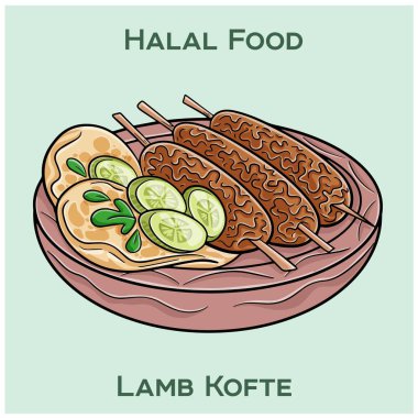 Lamb Kofte, nefis bir helal yemek çeşnili ve lezzetli bir deneyim sunan mükemmel ızgara kuzu eti.