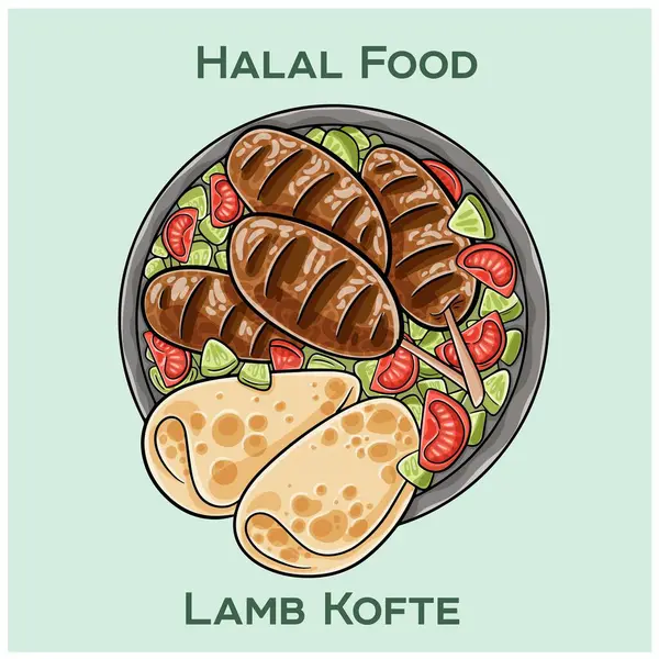 Lamb Kofte, nefis bir helal yemek çeşnili ve lezzetli bir deneyim sunan mükemmel ızgara kuzu eti.