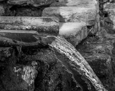 Parktaki eski taş duvar.