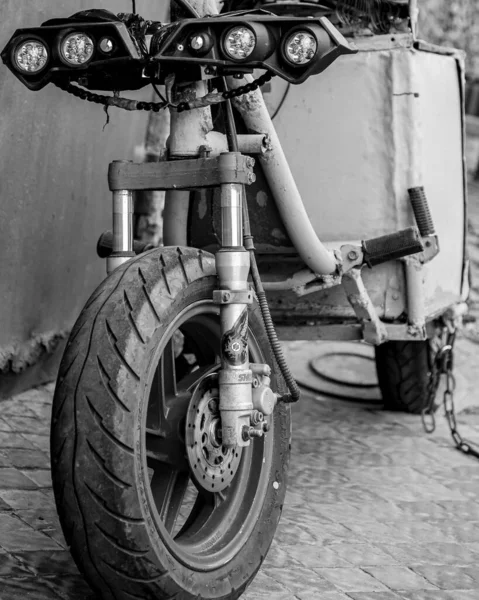 Крупним Планом Старий Брудний Мотоцикл — стокове фото