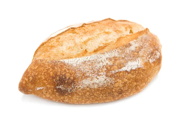 白い背景に隔離された焼きたてのパンの全ローフ クラフトパン — ストック写真